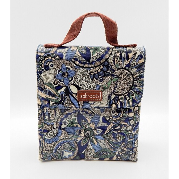 Sakroots Purse Lunch Box Flap Bag Blue Spirit Desert Insulated Mini Cooler Tote - Picture 1 of 12